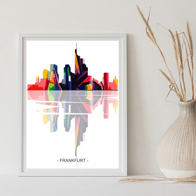 City Landscape Silhouette Abstract Painting