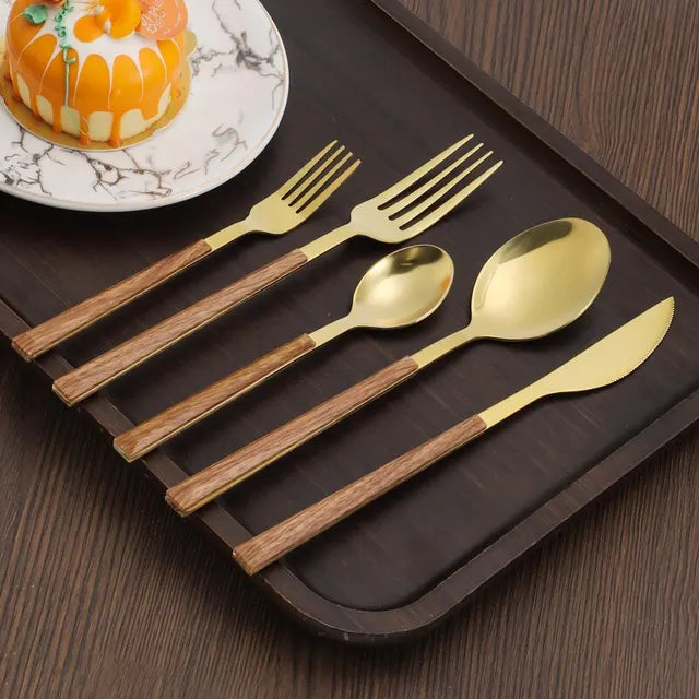 Wooden Handle Cutlery Set - Pure Daily Needs