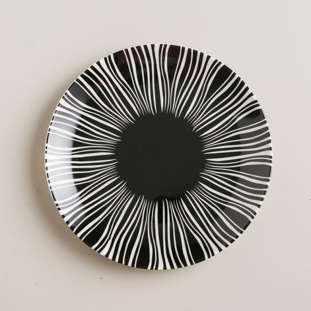 Geometric pattern ceramic plate - Pure Daily Needs