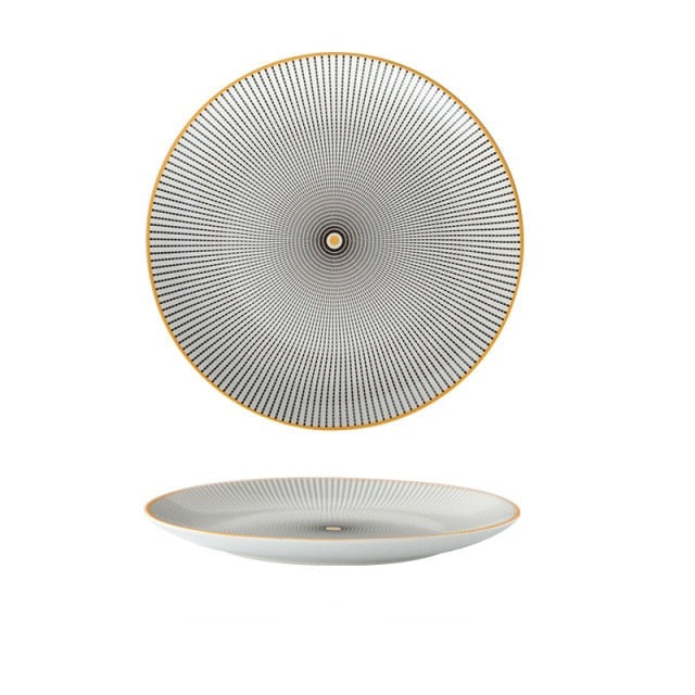 Geometric pattern ceramic plate - Pure Daily Needs