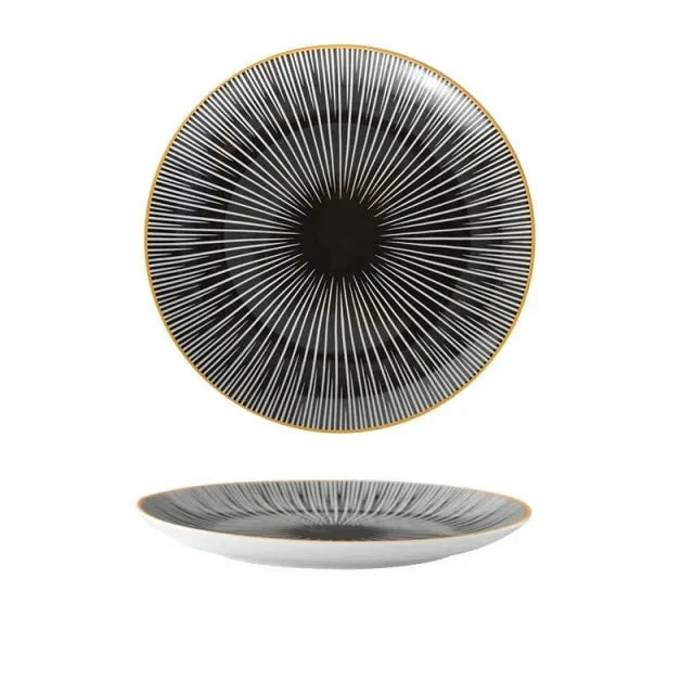 Geometric pattern ceramic plate - Pure Daily Needs