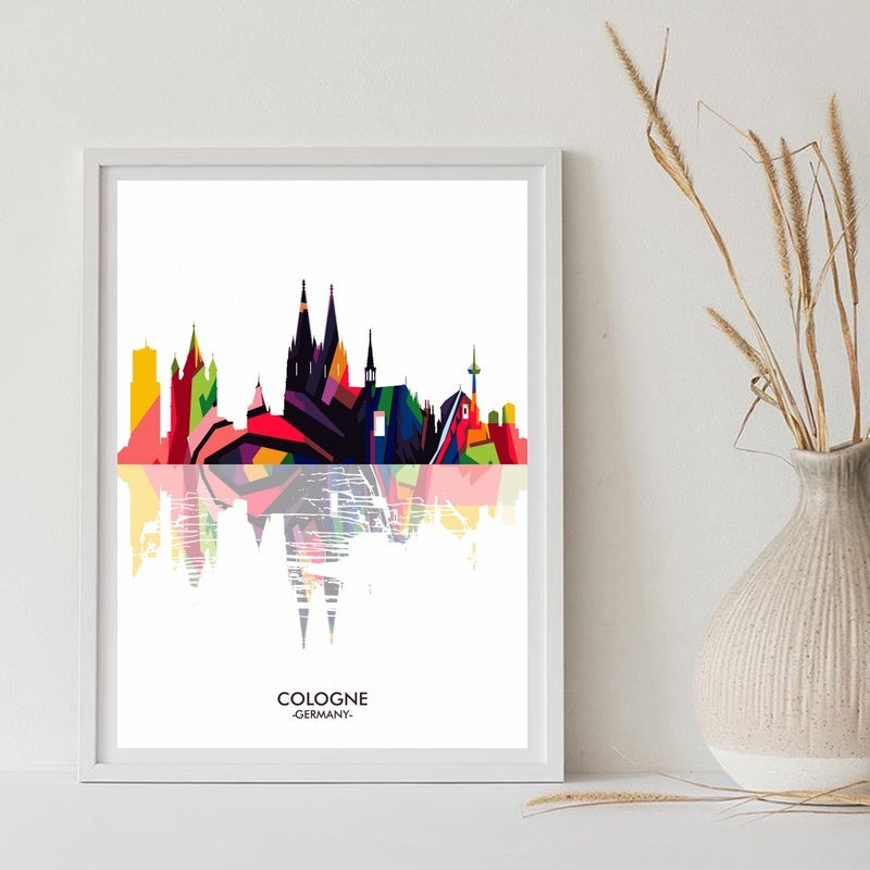 City Landscape Silhouette Abstract Painting