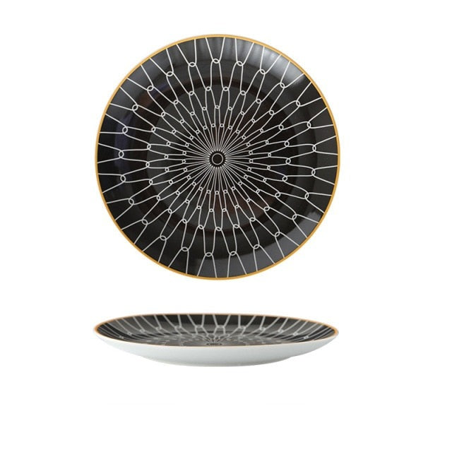 Geometric pattern ceramic plate - Pure Daily Needs