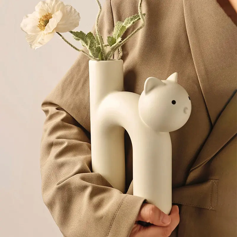 Cat Tube Vase