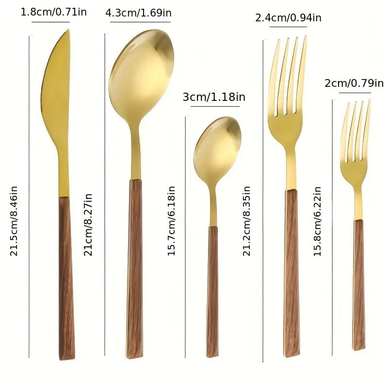 Wooden Handle Cutlery Set - Pure Daily Needs