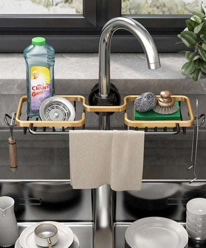 Modern kitchen faucet rack