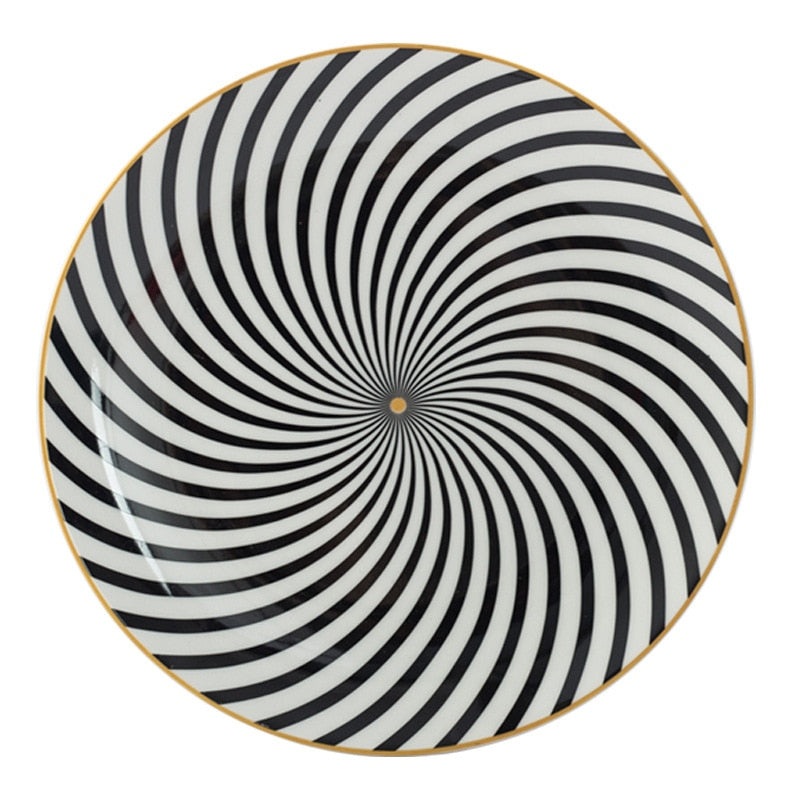 Geometric pattern ceramic plate - Pure Daily Needs